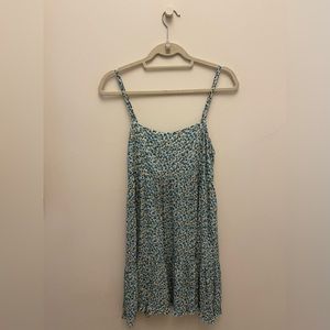 Zara Sundress Mini Dress, Blue Floral, Medium